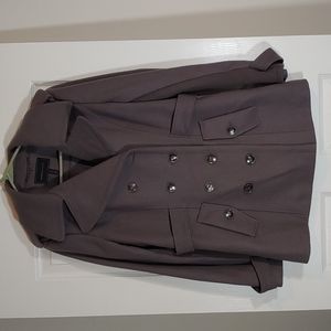BCBGMaxAzria Double-Breasted Pea Coat in Dark Taupe